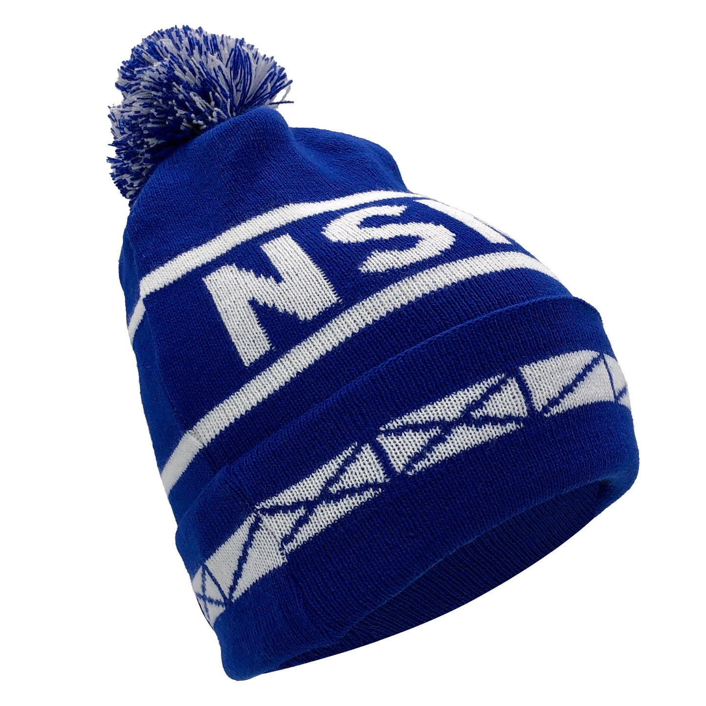 NSNO Blue White Bobble Hat