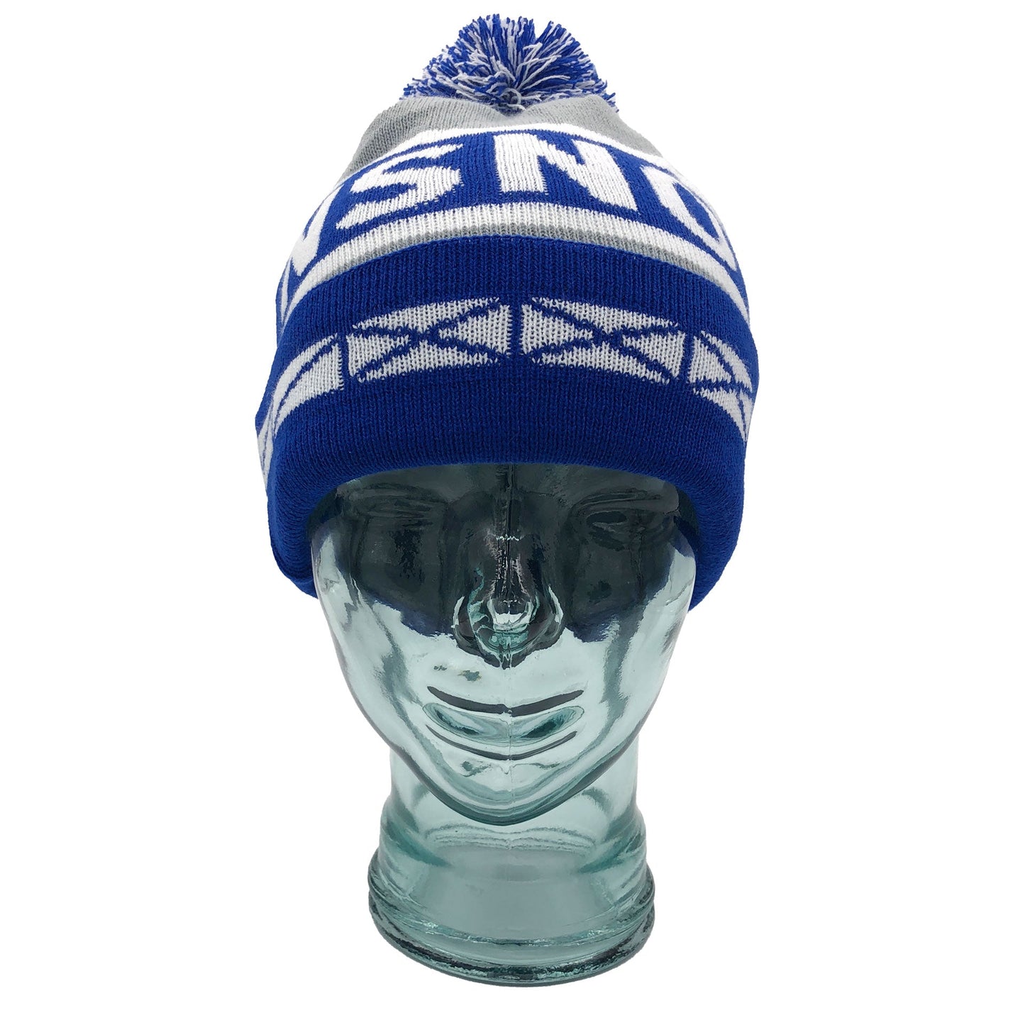 NSNO Grey Blue & White Bobble Hat