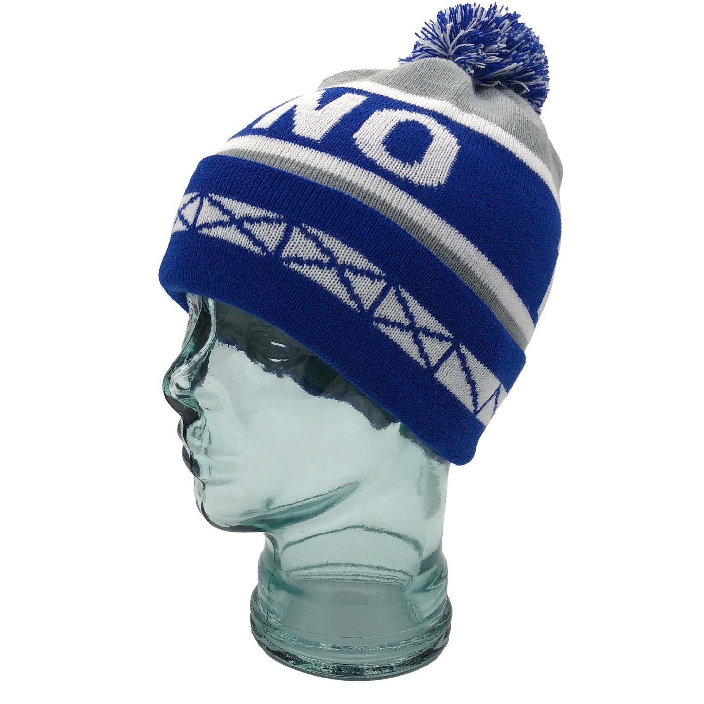 NSNO Grey Blue & White Bobble Hat