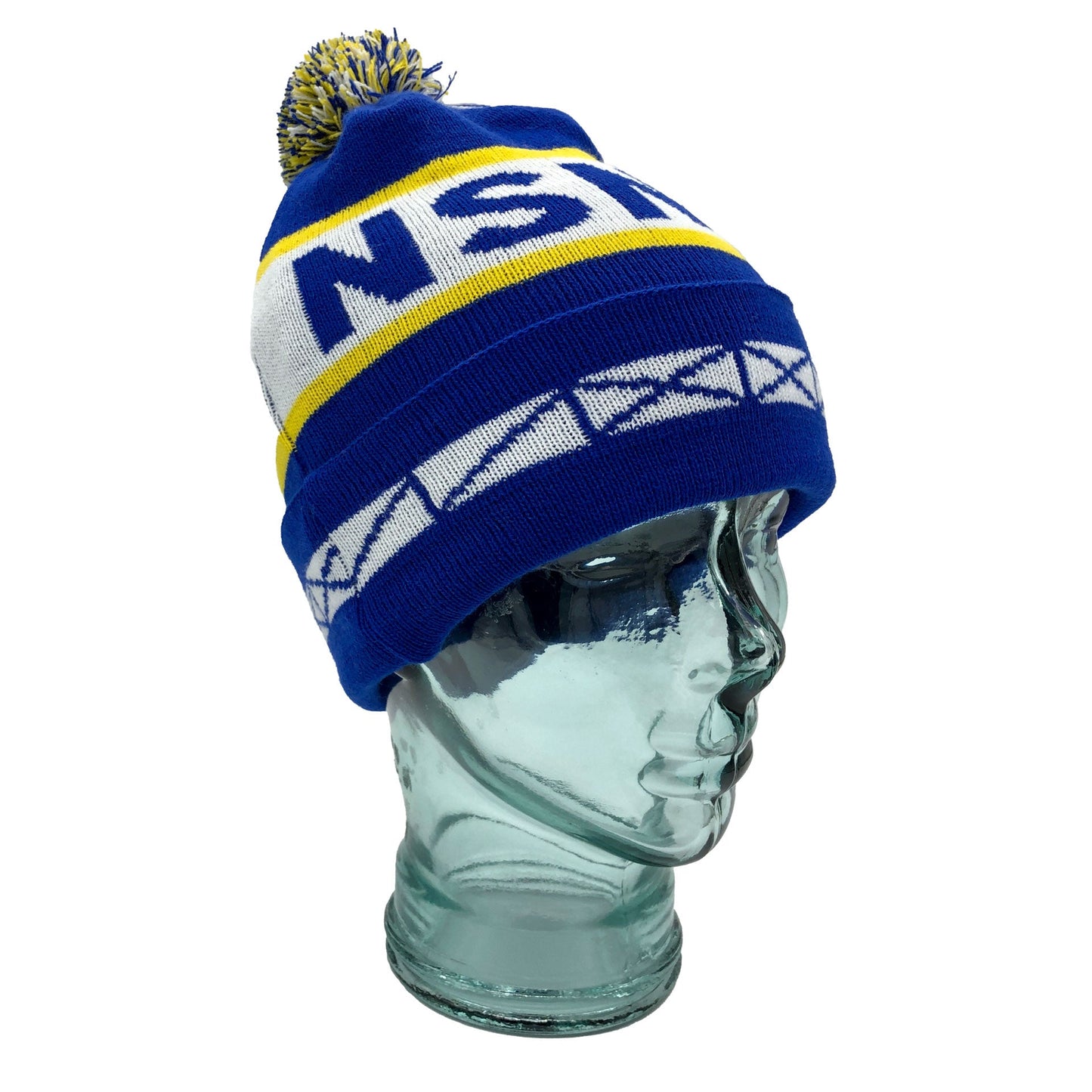 NSNO Blue Yellow & White Bobble Hat