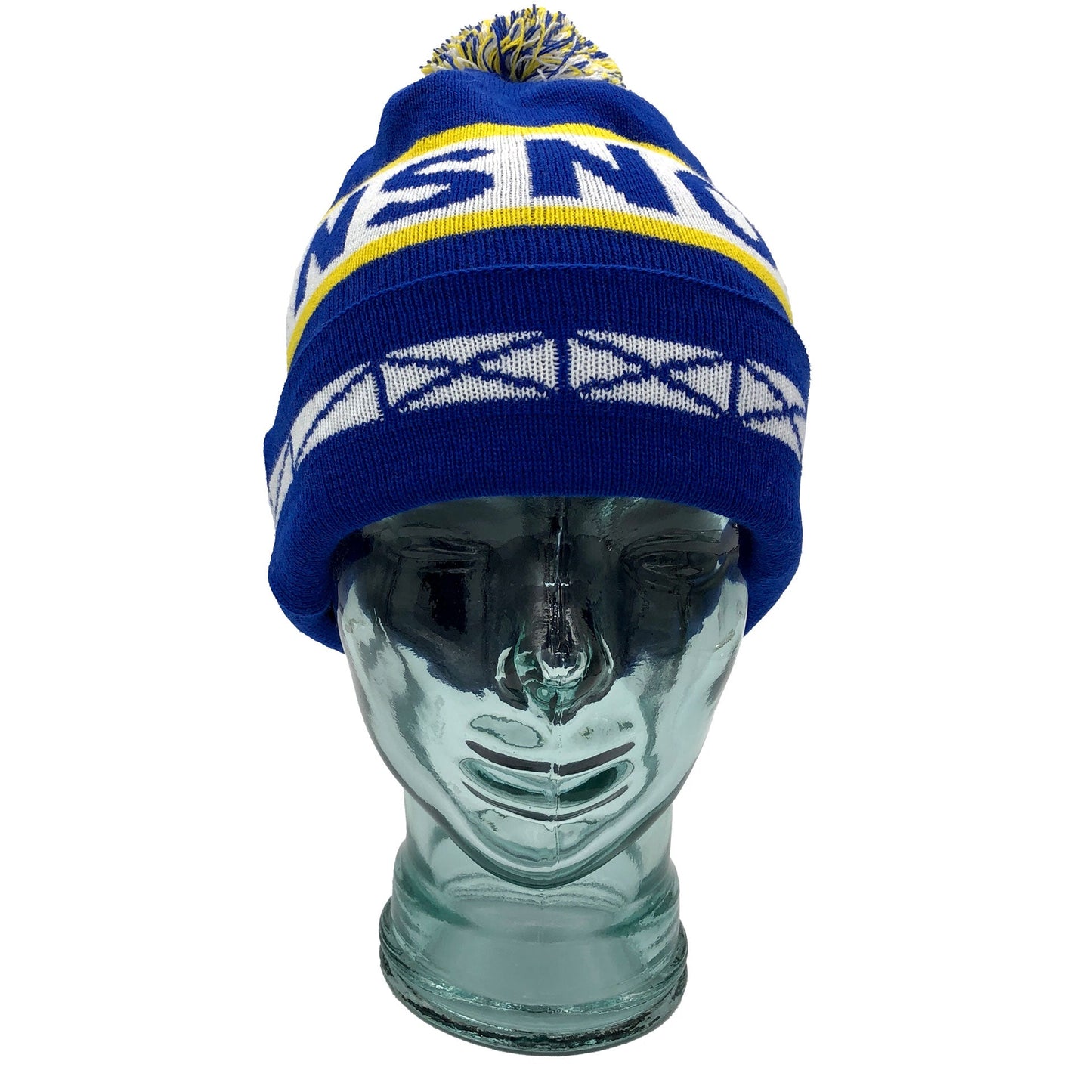 NSNO Blue Yellow & White Bobble Hat