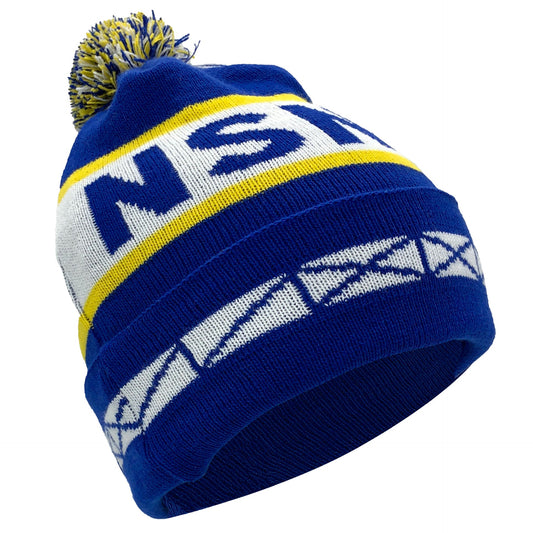 NSNO Blue Yellow & White Bobble Hat