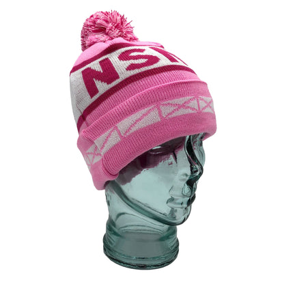 NSNO Pink & White Bobble Hat