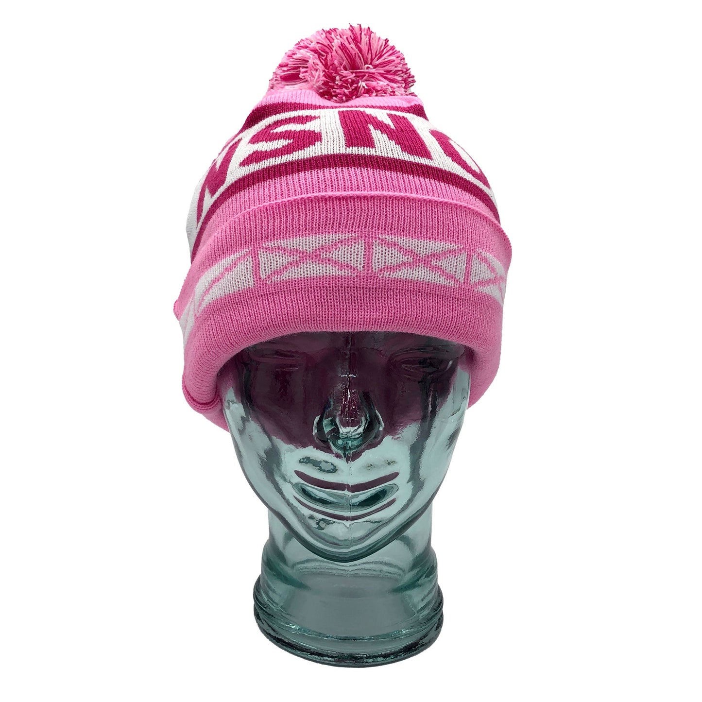 NSNO Pink & White Bobble Hat