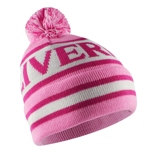 Pink & White Liverpool Bobble Hat