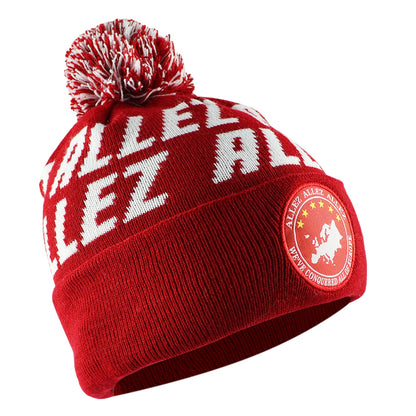 Allez Red & White Bobble Hat