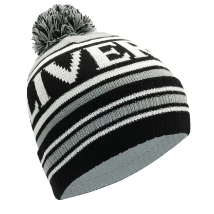 Grey Black & White Liverpool Bobble Hat