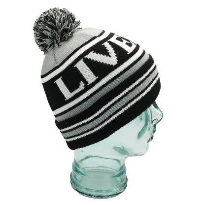 Grey Black & White Liverpool Bobble Hat