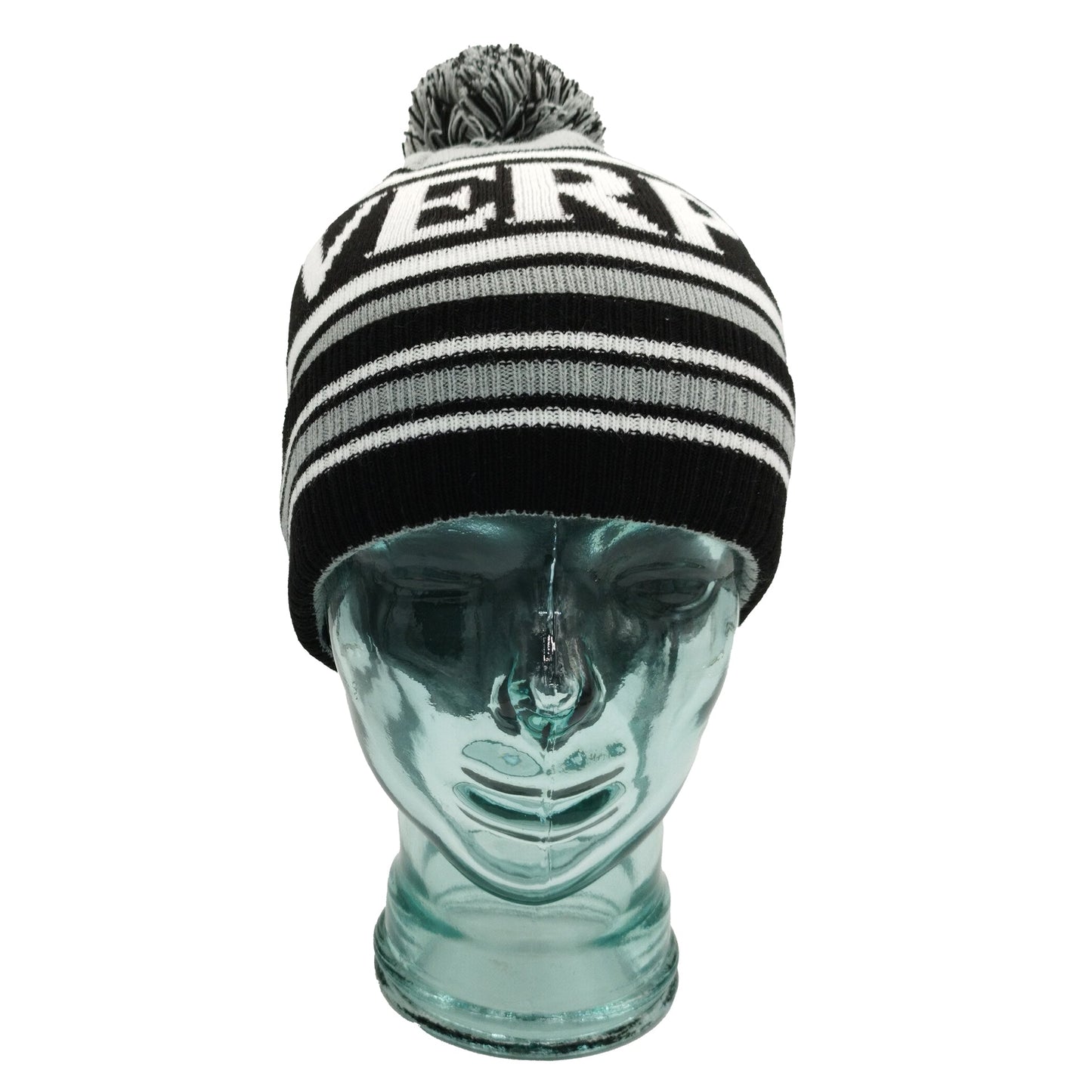 Grey Black & White Liverpool Bobble Hat