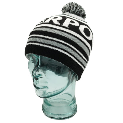 Grey Black & White Liverpool Bobble Hat