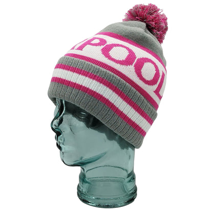 Grey White & Pink Liverpool Bobble Hat