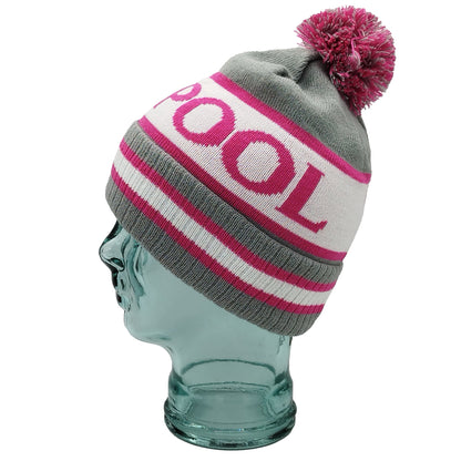 Grey White & Pink Liverpool Bobble Hat