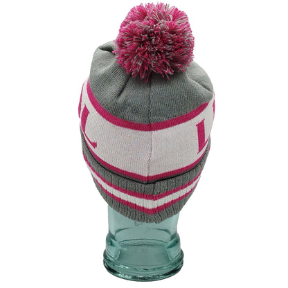 Grey White & Pink Liverpool Bobble Hat