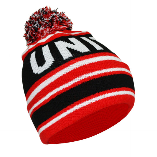 Manchester United Red Black White  Bobble Hat