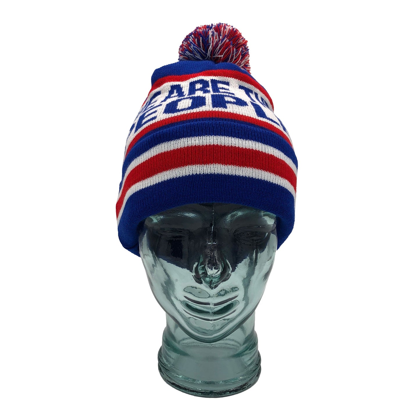 Rangers We Are The People Blue White & Red Bobble Hat