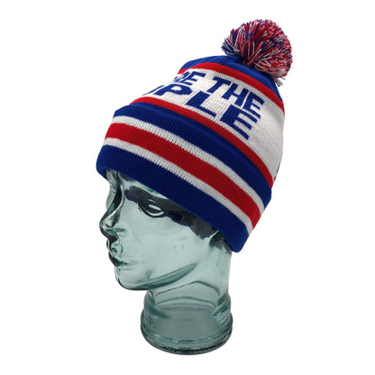 Rangers We Are The People Blue White & Red Bobble Hat