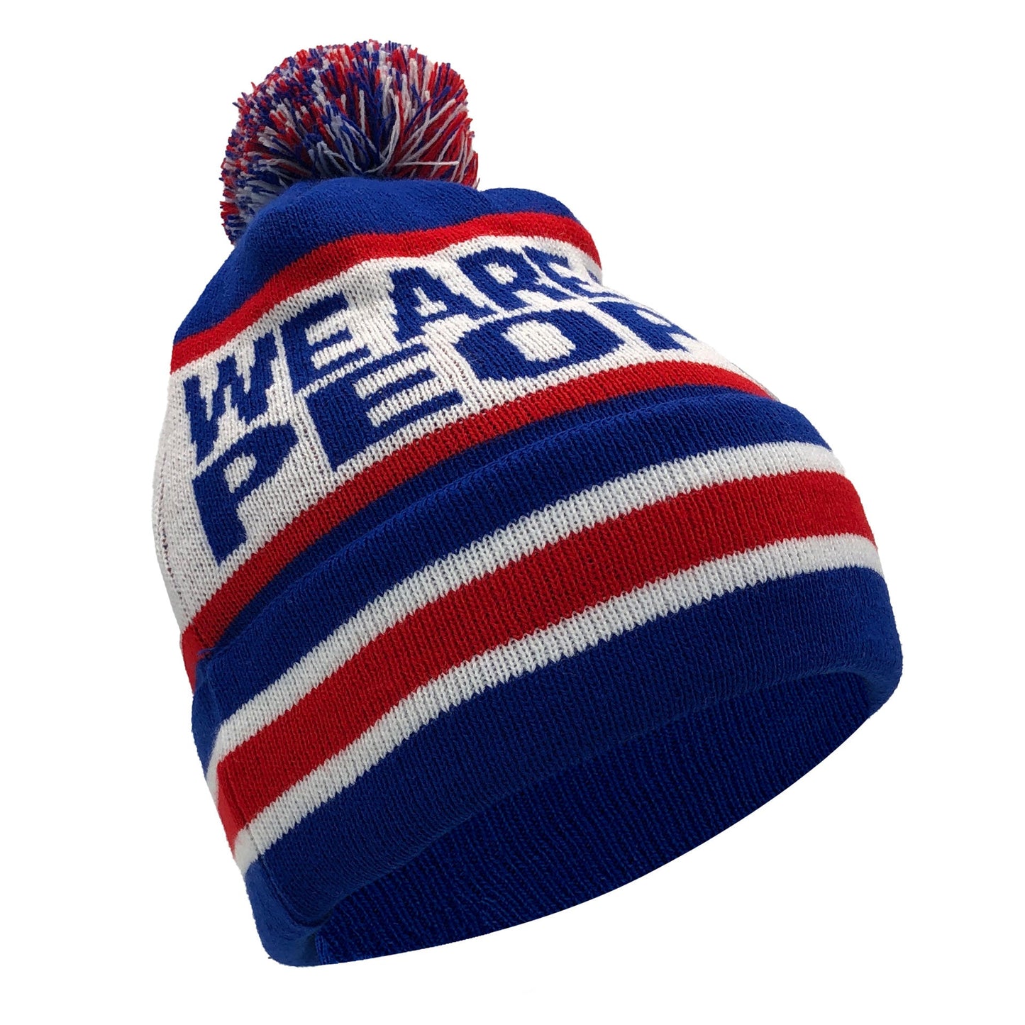 Rangers We Are The People Blue White & Red Bobble Hat