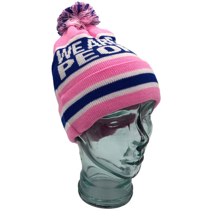 Rangers We Are The People Pink Blue & White Bobble Hat