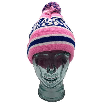 Rangers We Are The People Pink Blue & White Bobble Hat