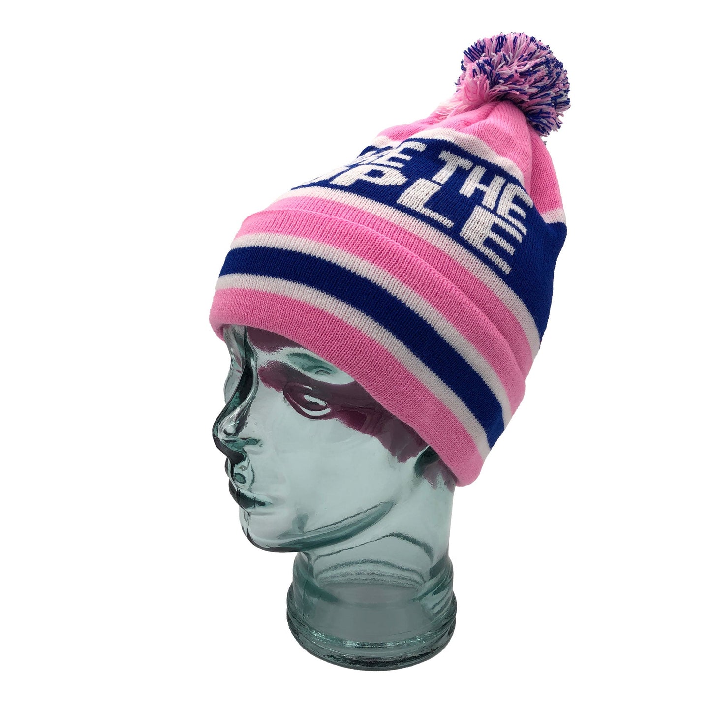 Rangers We Are The People Pink Blue & White Bobble Hat