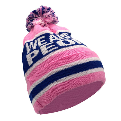 Rangers We Are The People Pink Blue & White Bobble Hat