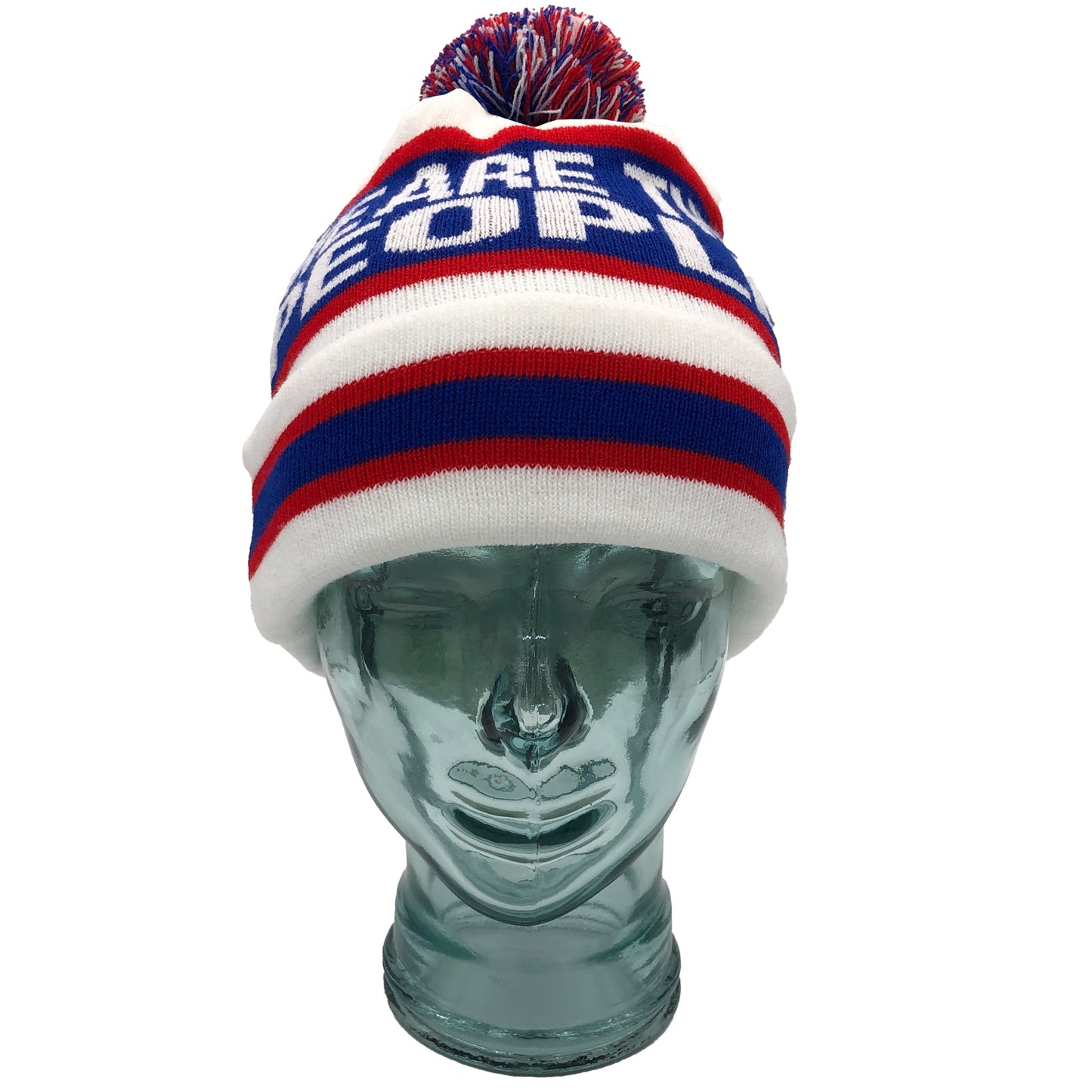 Rangers We Are The People White Blue & Red Bobble Hat