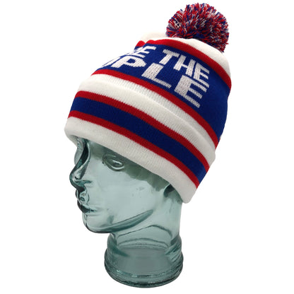 Rangers We Are The People White Blue & Red Bobble Hat