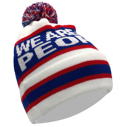 Rangers We Are The People White Blue & Red Bobble Hat