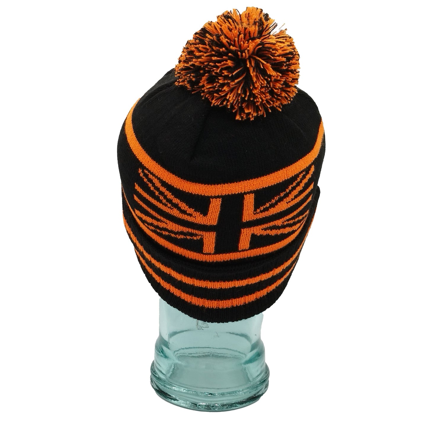 Rangers We Are The People Black & Orange Bobble Hat-Ribbed