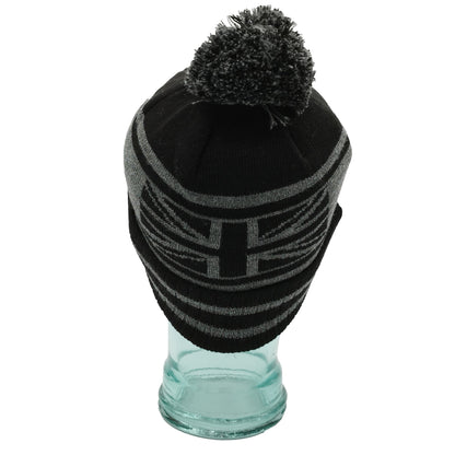 Rangers We Are The People Black & Grey Bobble Hat-Ribbed