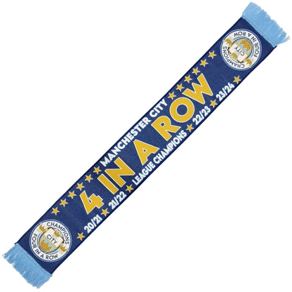 Manchester City 4 in a Row Scarf HD