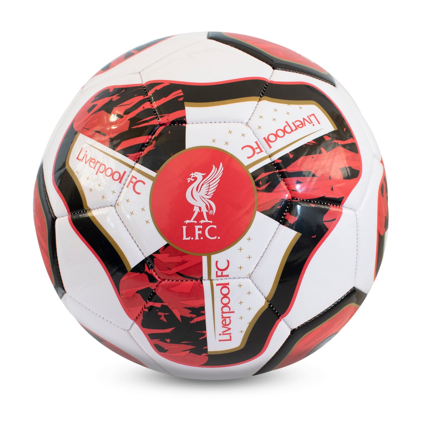 Liverpool PVC Tracer Ball - 32 Panel - Size 5 - Wht/Red/Black