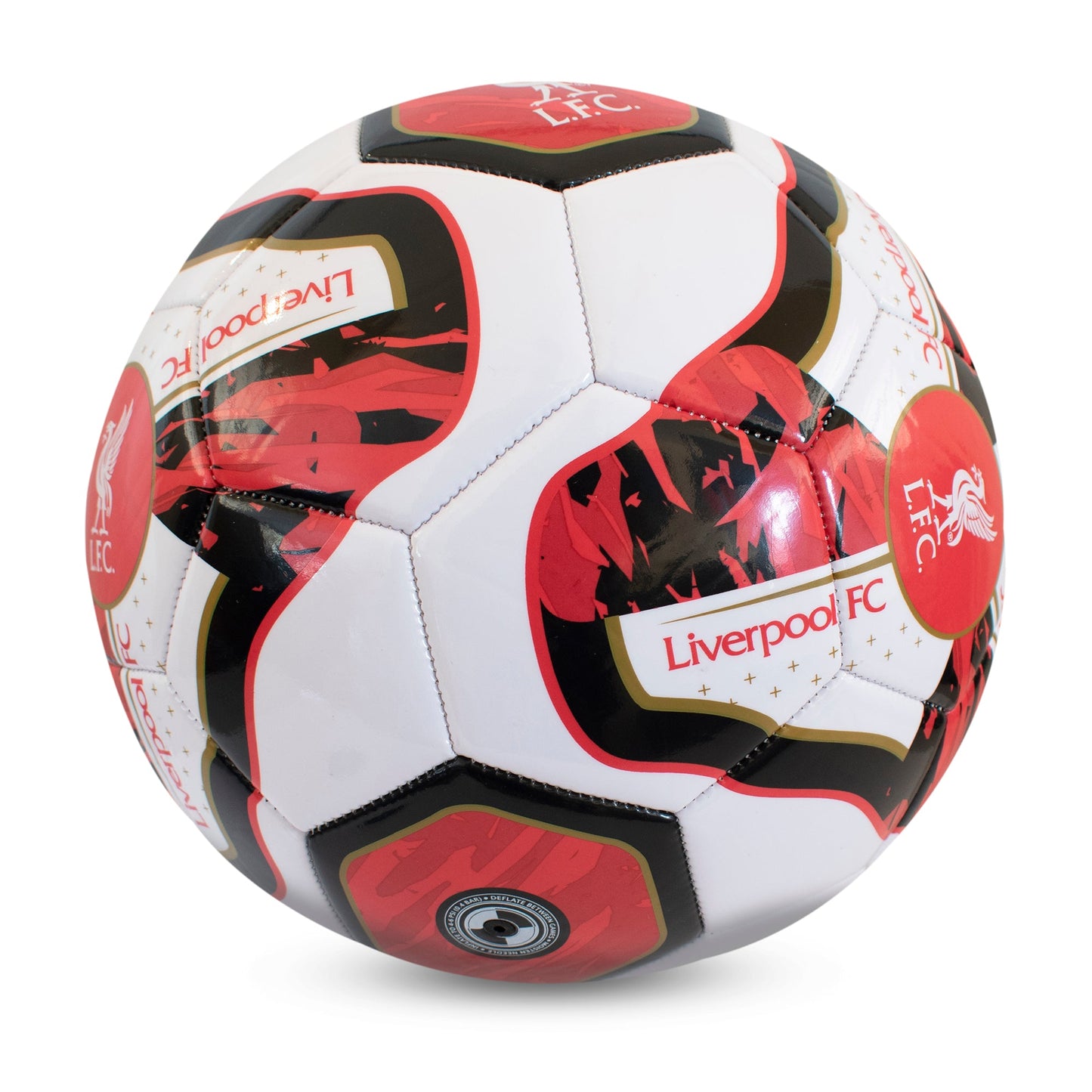 Liverpool PVC Tracer Ball - 32 Panel - Size 5 - Wht/Red/Black